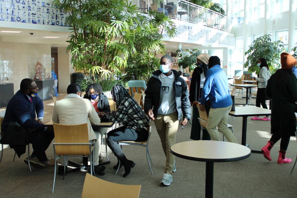 Students in lobby